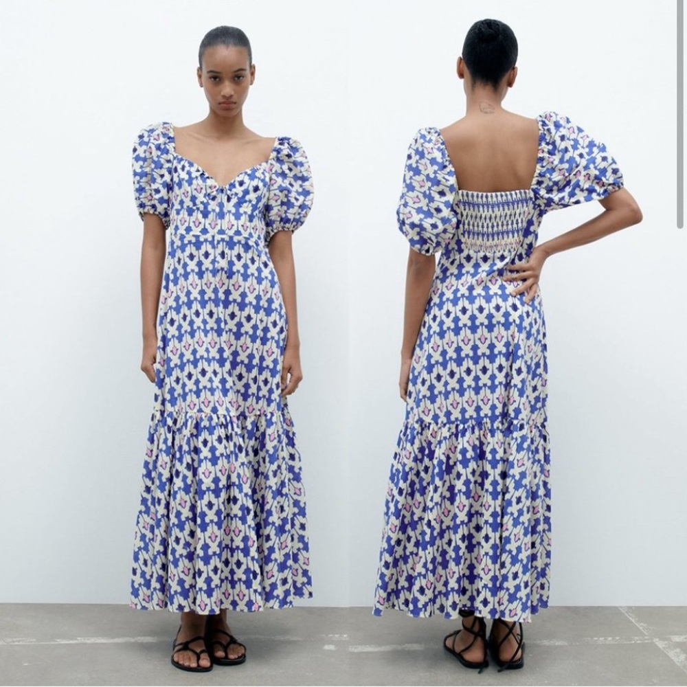 ZARA printed midi dress